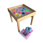 Wooden Space Sand Table with 2kg Kinetic Sand | Kids Sensory Play Table