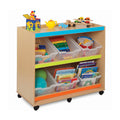 Bubblegum Angled Tray Unit with 6 Deep Trays | Classroom Storage Organizer Unit