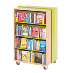 Mobile Straight Bookcase | School Library Rolling Book Storage Unit for Kids
