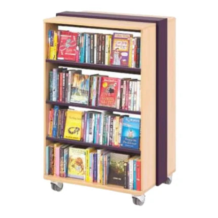 Mobile Straight Bookcase | School Library Rolling Book Storage Unit for Kids