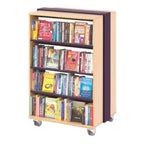 Mobile Straight Bookcase | School Library Rolling Book Storage Unit for Kids