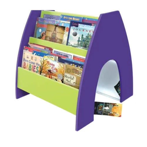 2 Sided Book Shelf | Kids Jumbo Wooden Library Picture Book Storage Rack