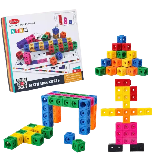 Math Link Cubes STEM | Educational Counting & Math Learning Toy for Kids