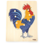 Montessori Wooden Rooster Puzzle | Sensory Animal Learning Toy for Kids 18+ Months