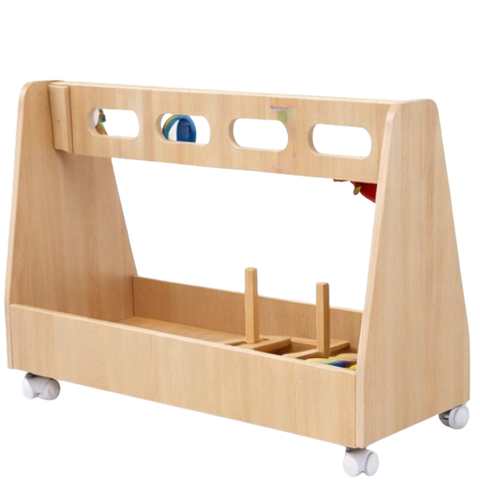 Wooden Double-Sided Dressing Trolley for Kids