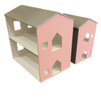 Pink Dream Wooden Dollhouse – Two Story Wooden Play House for Girls