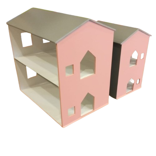 Pink Dream Wooden Dollhouse – Two Story Wooden Play House for Girls