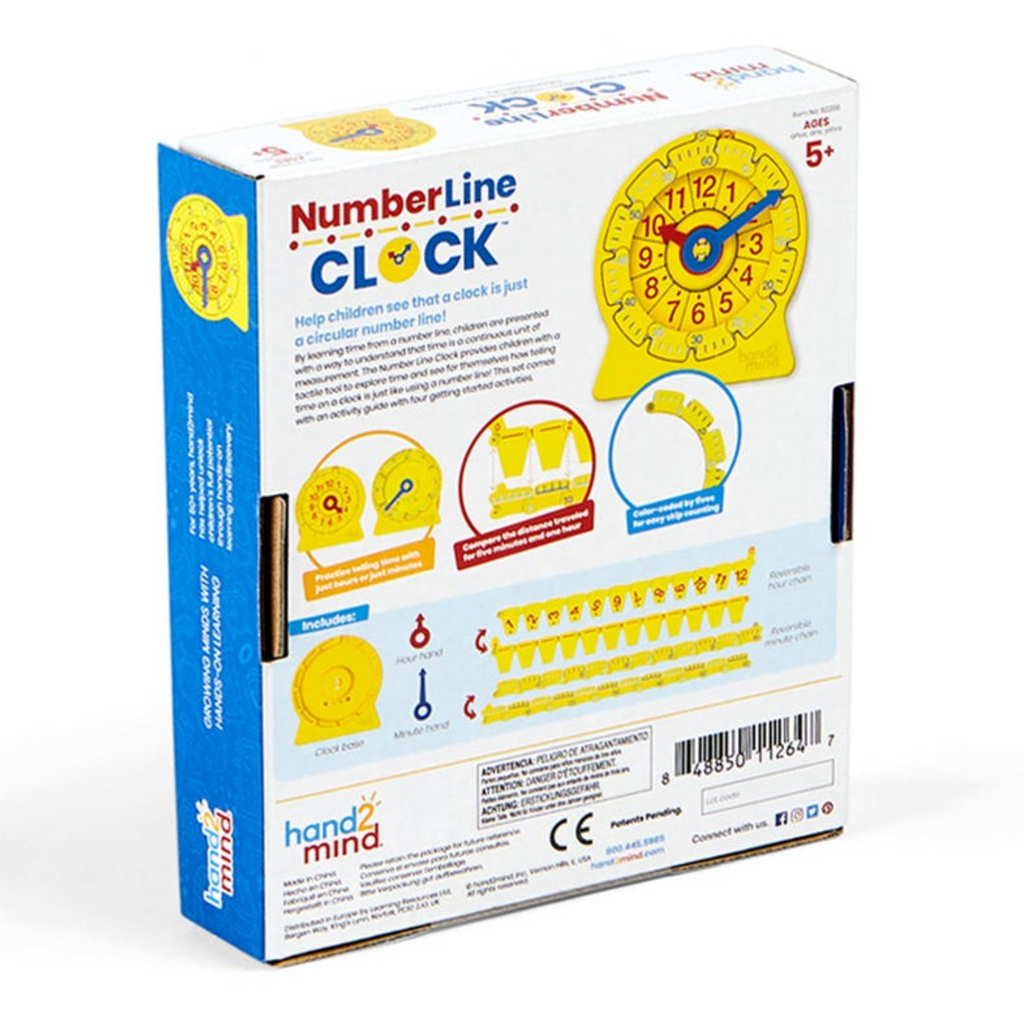 24-Hour Number Line Clock | Educational Teaching Clock for Kids Time Learning STEM Toy