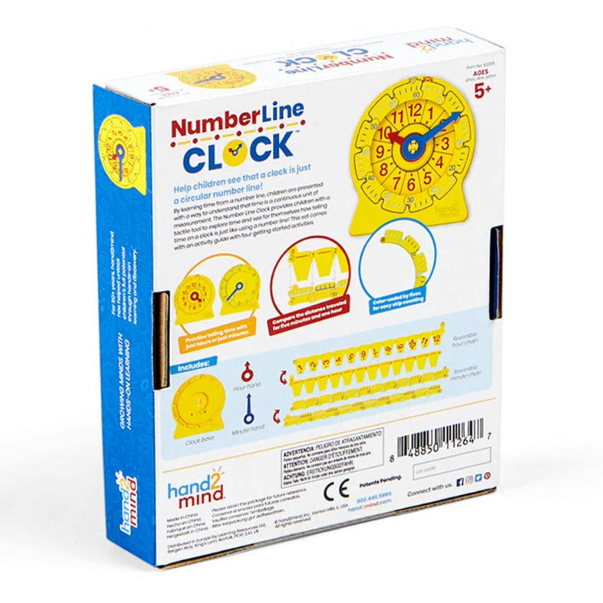 24-Hour Number Line Clock | Educational Teaching Clock for Kids Time Learning STEM Toy