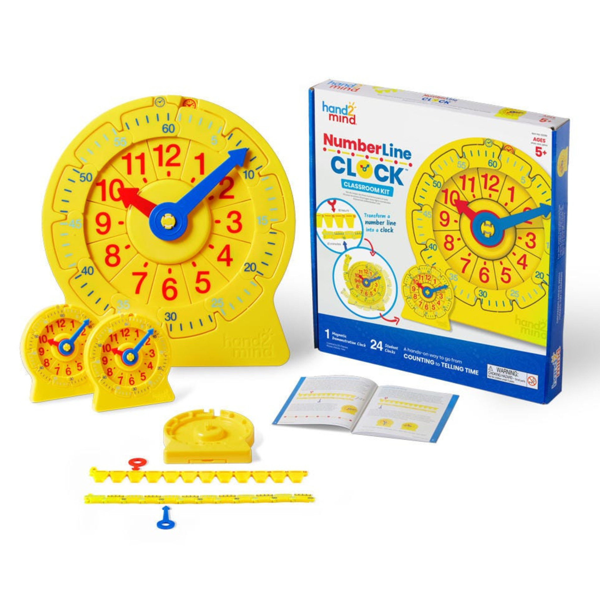 24-Hour Number Line Clock | Educational Teaching Clock for Kids Time Learning STEM Toy