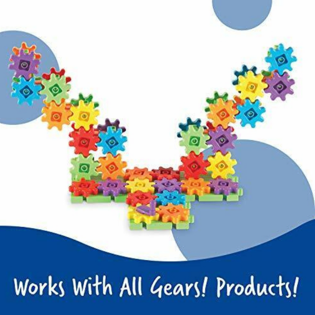 Deluxe Building Set Gears 100+ Pcs | STEM Engineering Construction Toy for Kids