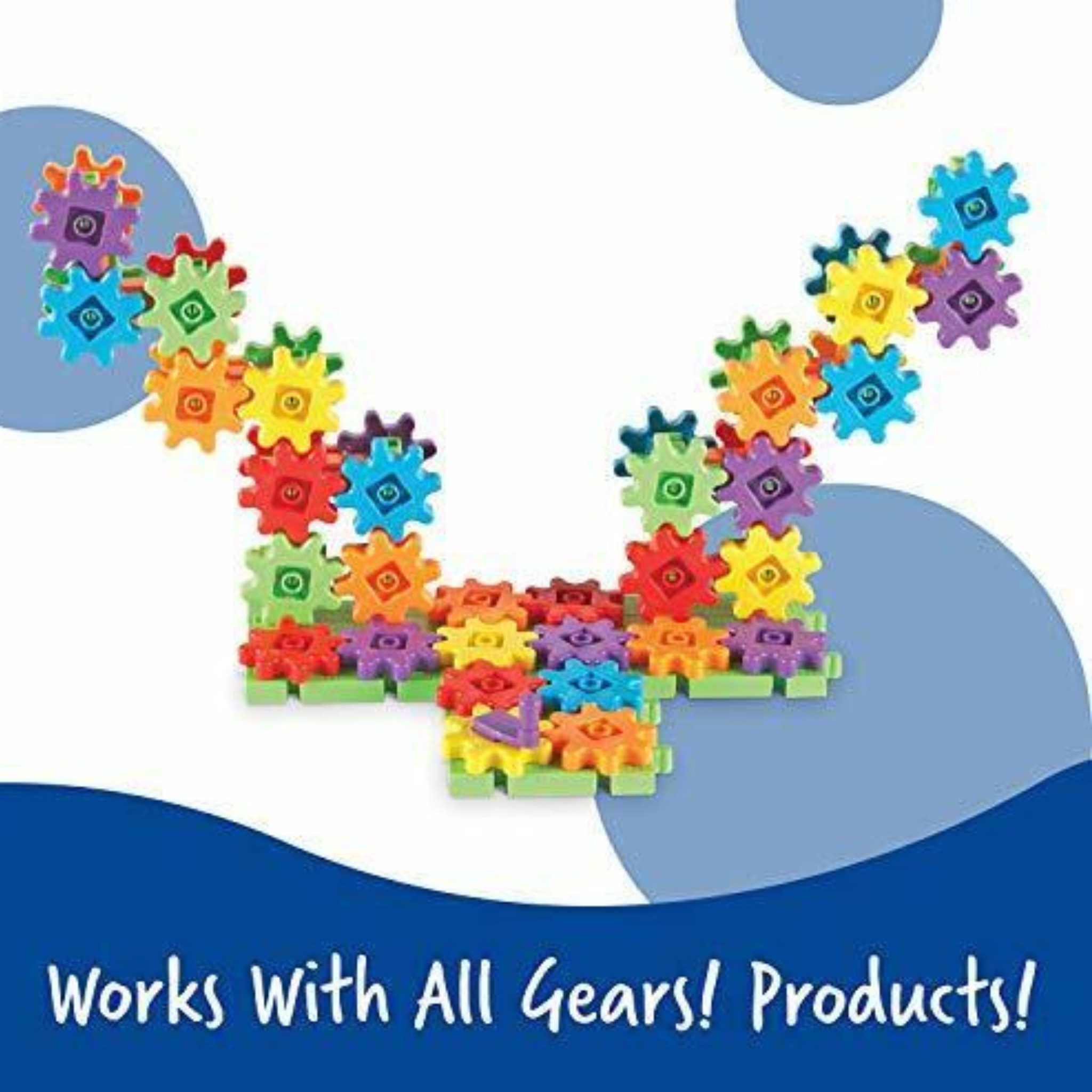Deluxe Building Set Gears 100+ Pcs | STEM Engineering Construction Toy for Kids