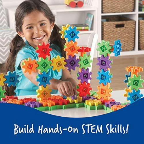 Deluxe Building Set Gears 100+ Pcs | STEM Engineering Construction Toy for Kids