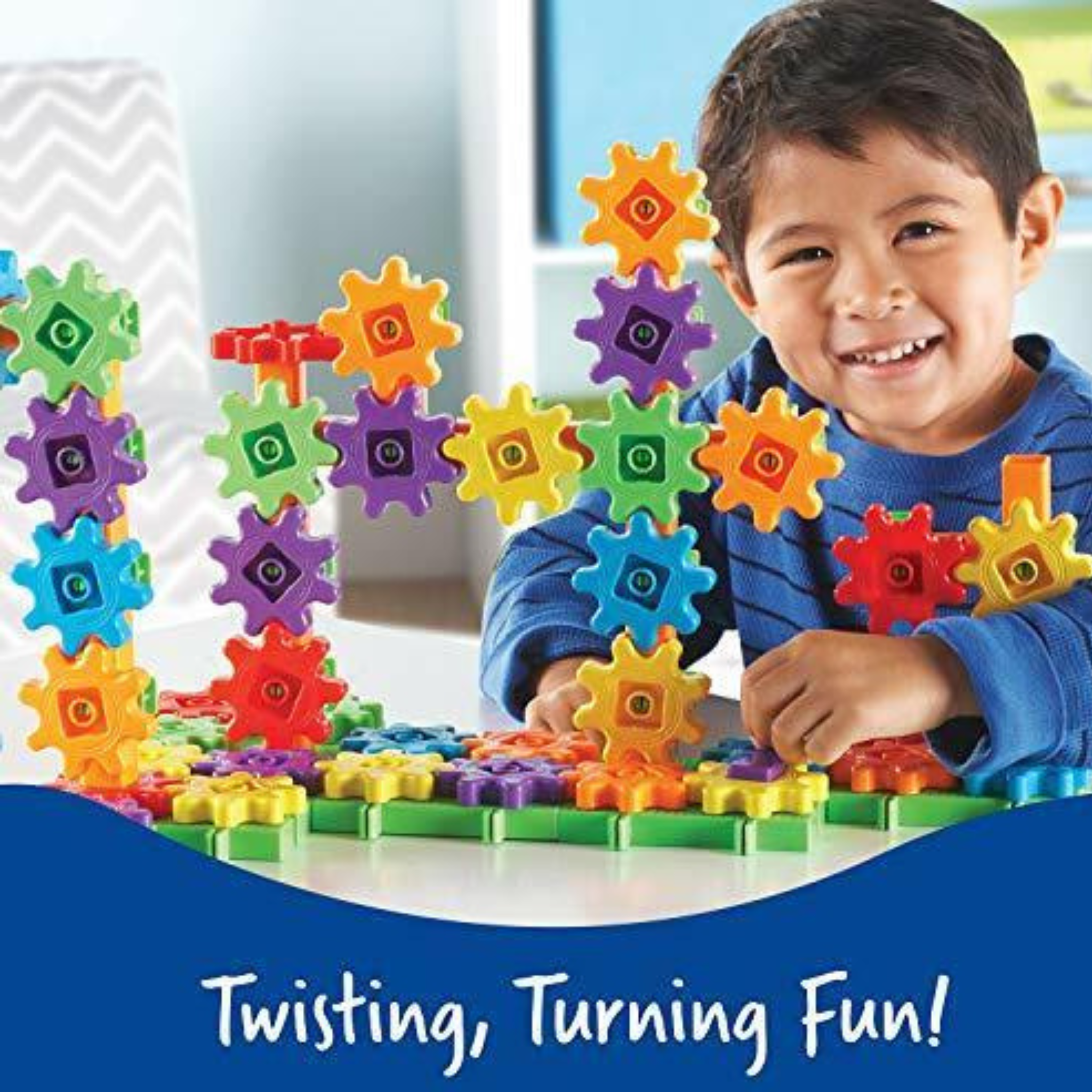 Deluxe Building Set Gears 100+ Pcs | STEM Engineering Construction Toy for Kids
