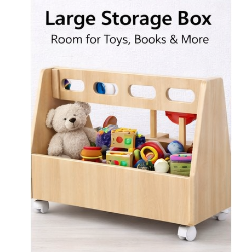 Wooden Double-Sided Dressing Trolley for Kids | Clothes Organizer Rack