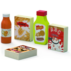 Wooden Beverage & Food Set Kids | Pretend Play Kitchen Role Play Toy
