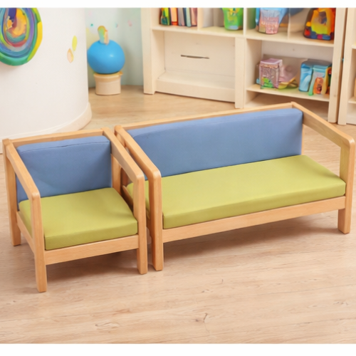 Kids Lounge Sofa Set 3 Pcs | Montessori Wooden Seating Set for Kids
