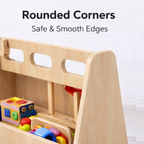 Wooden Double-Sided Dressing Trolley for Kids | Clothes Organizer Rack
