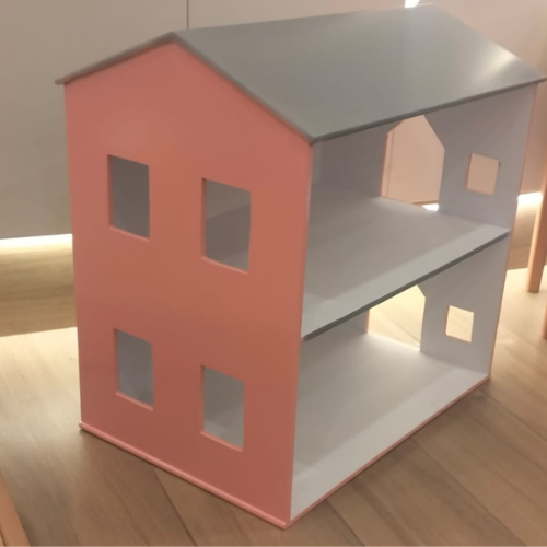Pink Dream Wooden Dollhouse | Two Story Wooden Play House for Girls