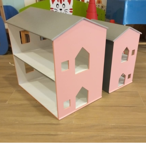 Pink Dream Wooden Dollhouse – Two Story Wooden Play House for Girls