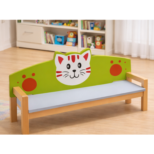 Kids Animal Shape Wooden Bench | Cute Cushioned Bench for Toddlers