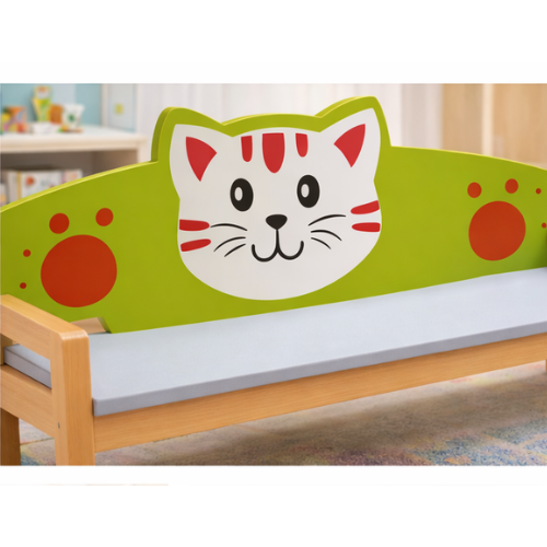 Kids Animal Shape Wooden Bench | Cute Cushioned Bench for Toddlers