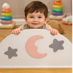 Kids Wooden Bed Moon & Stars – Montessori Toddler Bed in Solid Wood
