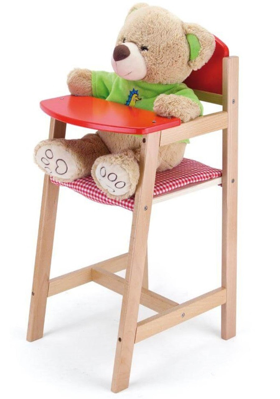 Wooden Doll High Chair | Pretend Play Feeding Chair Toy for Kids 18+ Months