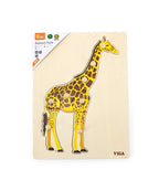 Montessori Wooden Pegged Giraffe Puzzle | Animal Learning Toy for Kids 18+ Months