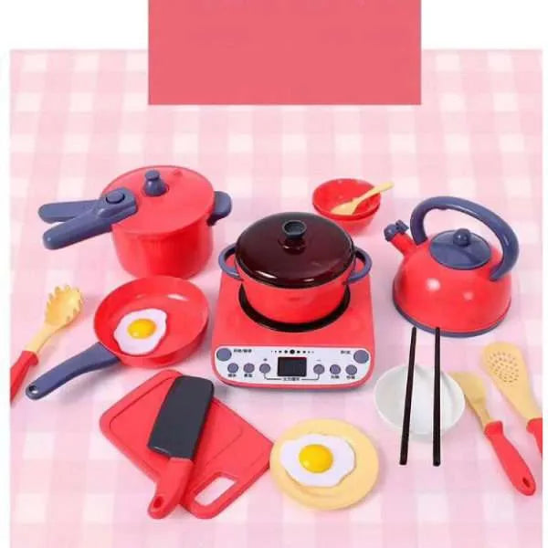 Kids Cooking Utensils Set | Wooden Kitchen Role Play Chef Toy for Children