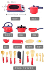 Kids Cooking Utensils Set | Wooden Kitchen Role Play Chef Toy for Children