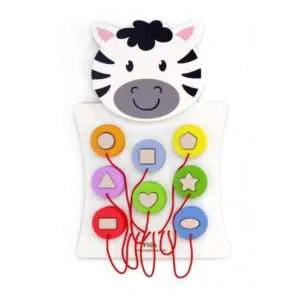 Zebra Activity Wall Panel | Wooden Sensory Learning Wall Toy for Kids