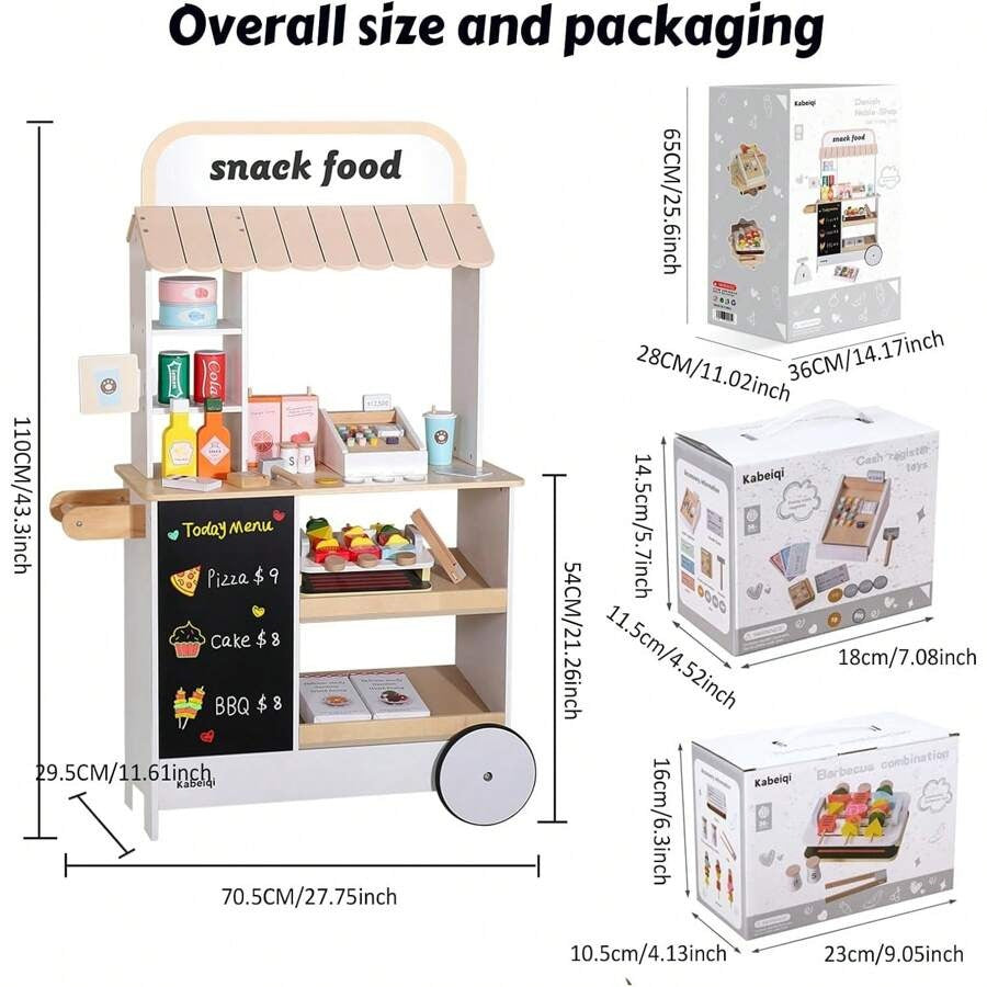 Wooden Snack Food Cart
