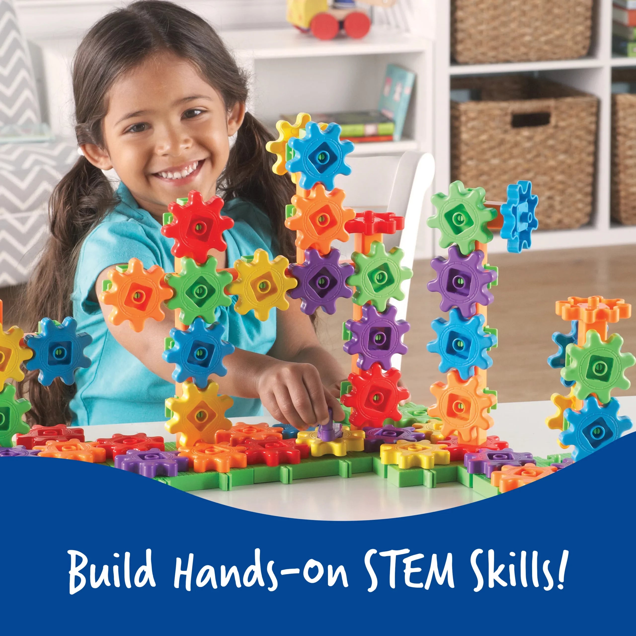 Gears! Gears! Gears! Deluxe Building Set | Kids Engineering Construction Toy 100 Pcs