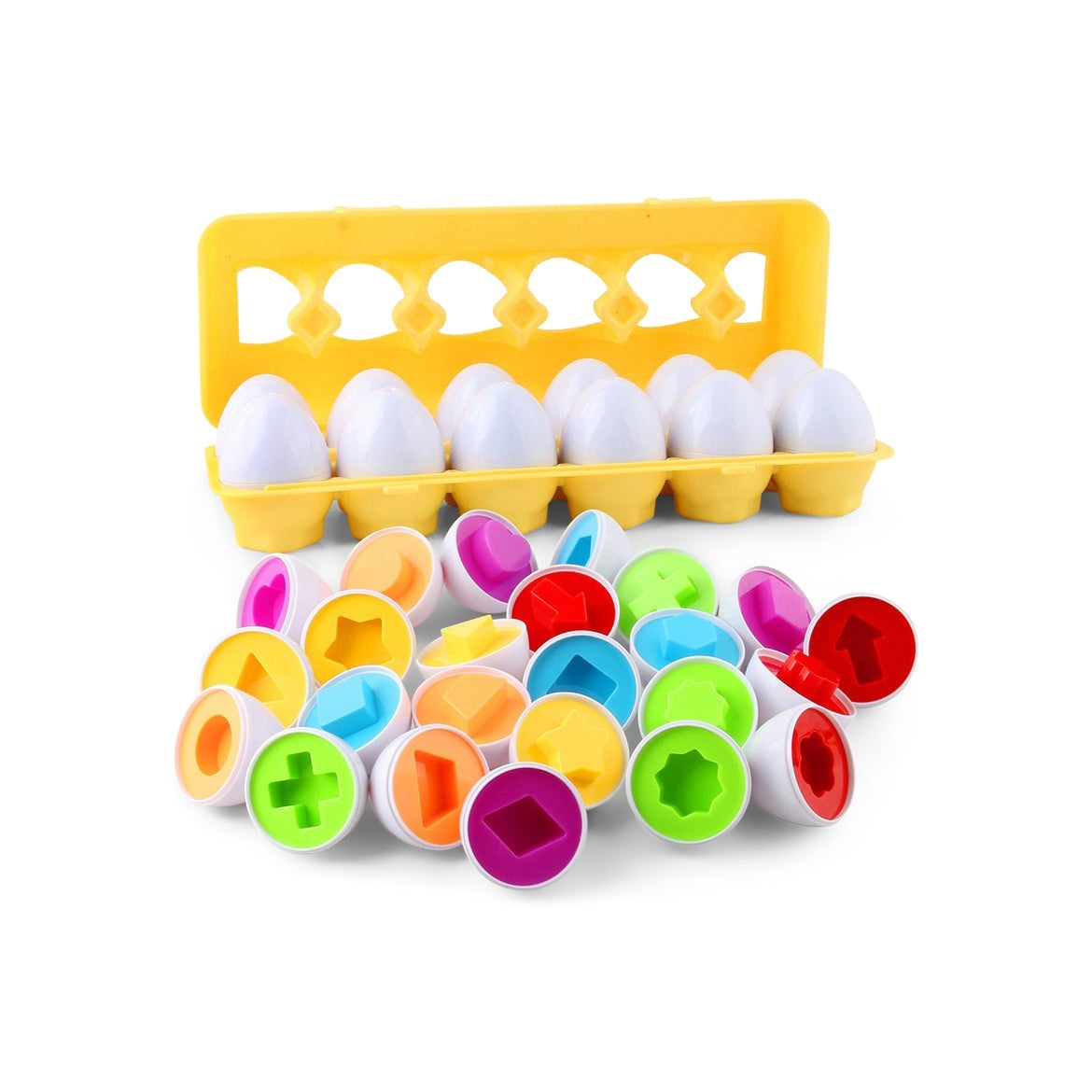 Matching Eggs 12 Pcs | Kids Shape & Color Sorting Educational Toy Set