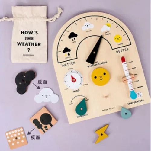 My Weather Clock | Kids Wooden Learning Clock & Weather Educational Toy