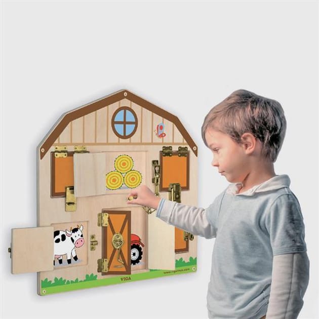 Wooden Wall Business Board | Lock Activity Busy Board for Kids