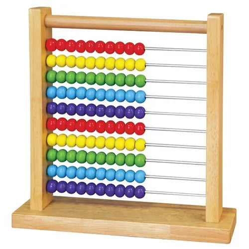 Wooden Abacus With Metal Bars | Counting Math Learning Toy for Kids