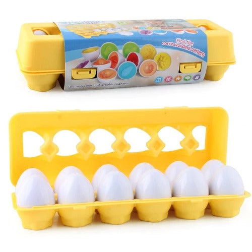 Matching Eggs 12 Pcs | Kids Shape & Color Sorting Educational Toy Set