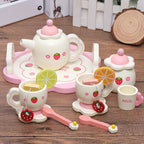 Wooden Sweet Strawberry Tea Set (15 Pcs) | Kids Pretend Play Tea Party Toy