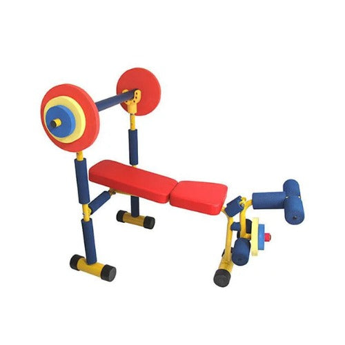 Kids Weight Bench Set Fun & Fitness | Indoor Exercise Toy Gym Equipment