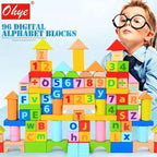 Count &amp; Spell Blocks 100 Pcs | Kids Wooden Alphabet & Number Learning Set