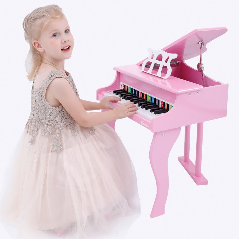 Wooden Kids Piano with Seat | 30 Key Educational Musical Instrument (4 Colors)