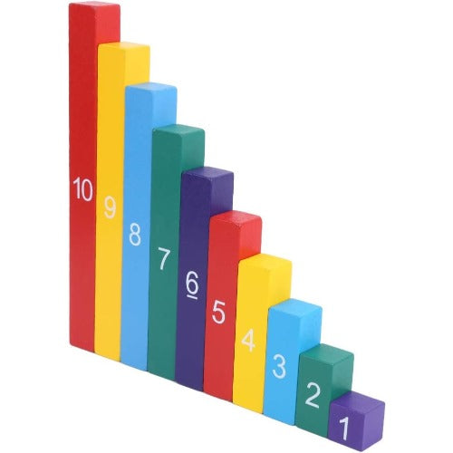 Wooden Colored Number Rods Montessori | Kids Math Matching Teaching Aid