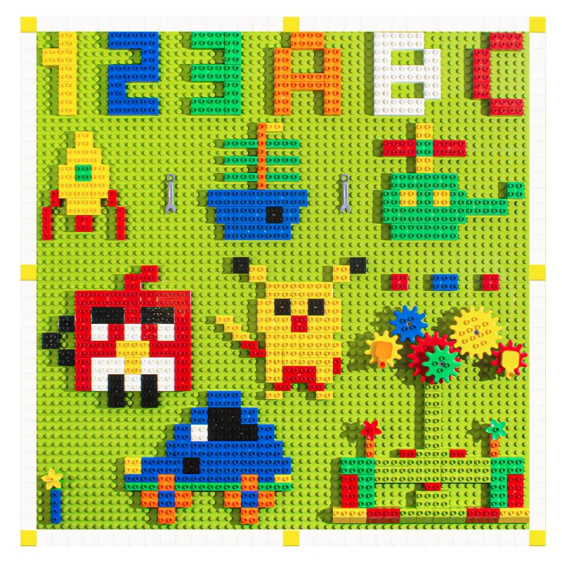 Building Block Tracker with Lego Plates | Kids Construction Wall & Floor Play Set