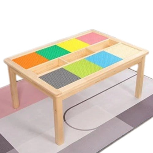 Rectangular Lego Table with 4 Lego Sets | Kids Building Activity Play Table
