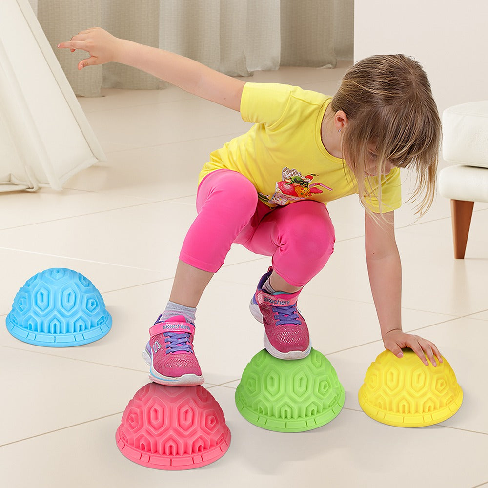 Tortoise Balance Pods 8 PCS | Inflatable Kids Sensory Wobble Stepping Stones Set