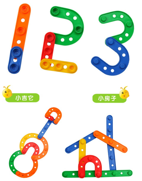 Capital Letter, Numbers and Shape Multicolour