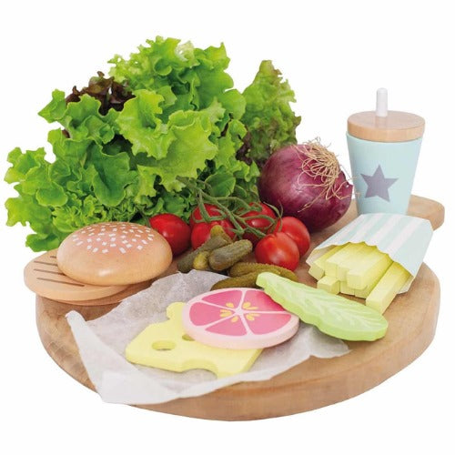 Wooden French Fries Set Meal Toy | Kids Pretend Play Fast Food KFC Box Set