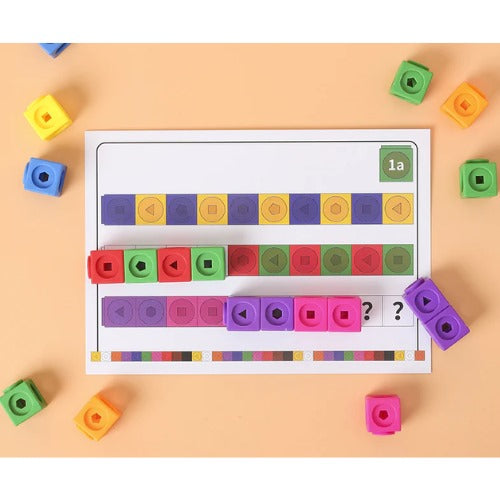 Math Link Cubes 146 Pcs | Kids Math Learning Manipulative Set for Counting & Arithmetic